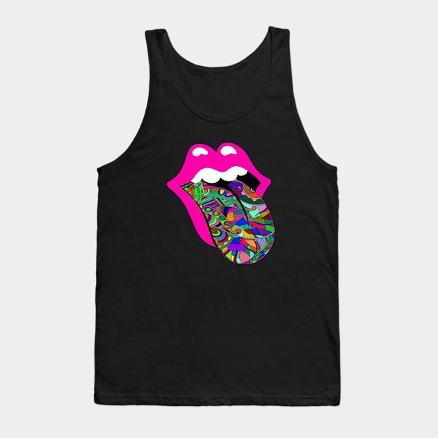 Pink Lips Tank Top by GLStyleDesigns